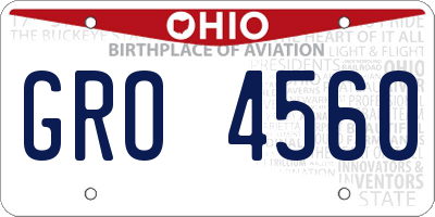 OH license plate GRO4560