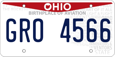 OH license plate GRO4566