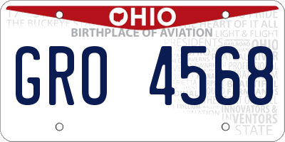 OH license plate GRO4568