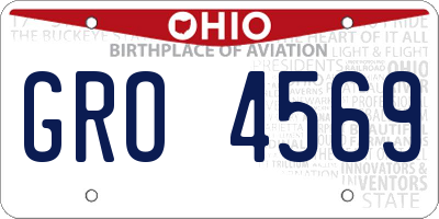 OH license plate GRO4569