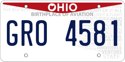 OH license plate GRO4581