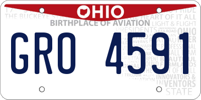 OH license plate GRO4591