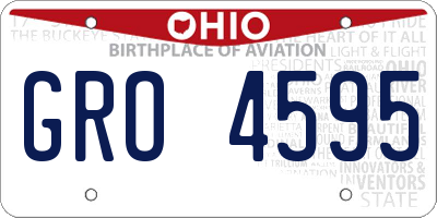 OH license plate GRO4595