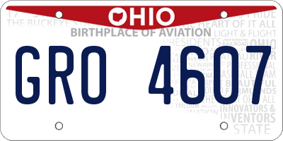 OH license plate GRO4607