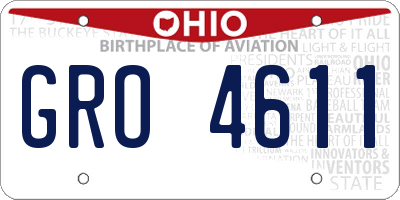 OH license plate GRO4611