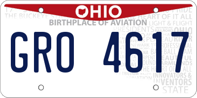 OH license plate GRO4617