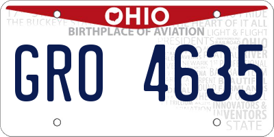 OH license plate GRO4635