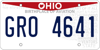 OH license plate GRO4641