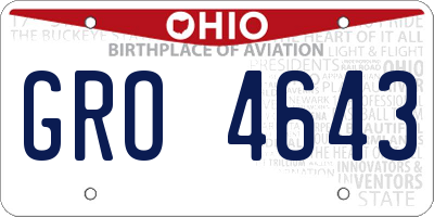 OH license plate GRO4643