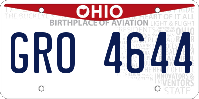 OH license plate GRO4644