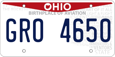 OH license plate GRO4650