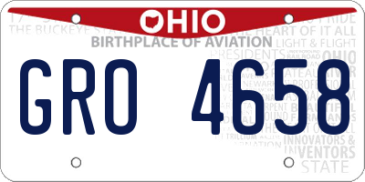 OH license plate GRO4658