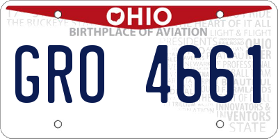 OH license plate GRO4661