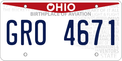 OH license plate GRO4671