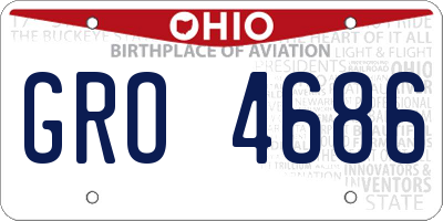 OH license plate GRO4686