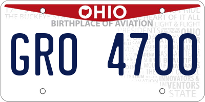 OH license plate GRO4700