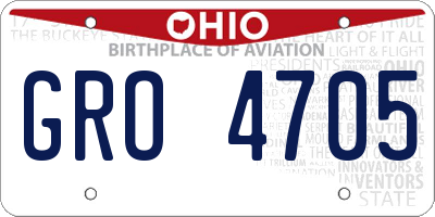 OH license plate GRO4705