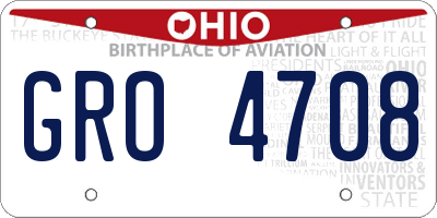 OH license plate GRO4708