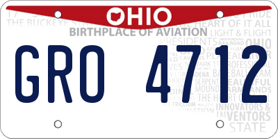 OH license plate GRO4712