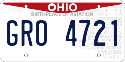 OH license plate GRO4721