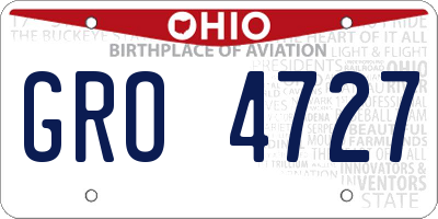 OH license plate GRO4727