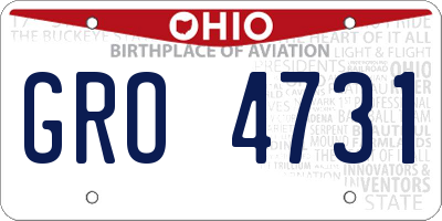 OH license plate GRO4731