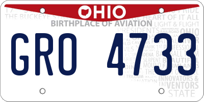 OH license plate GRO4733