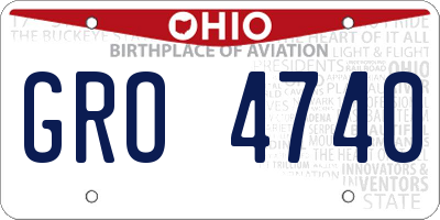 OH license plate GRO4740