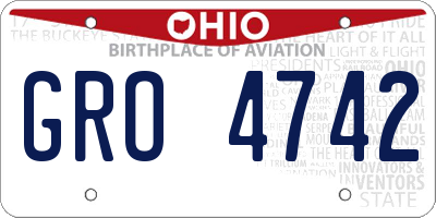 OH license plate GRO4742