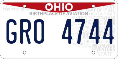 OH license plate GRO4744