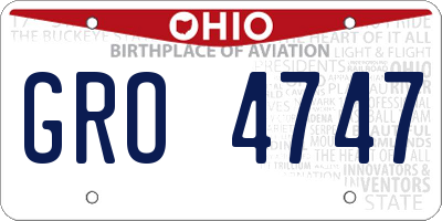 OH license plate GRO4747