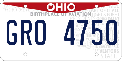 OH license plate GRO4750