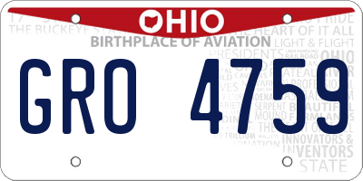 OH license plate GRO4759