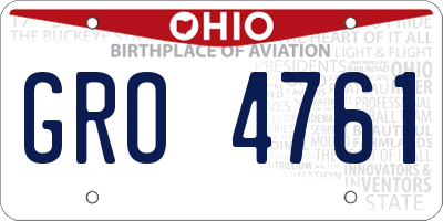 OH license plate GRO4761