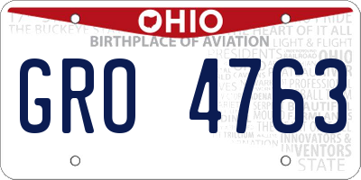 OH license plate GRO4763