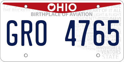 OH license plate GRO4765