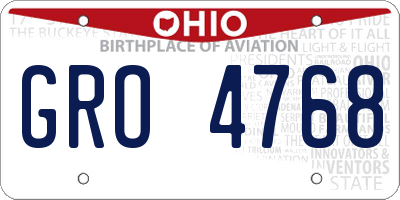 OH license plate GRO4768