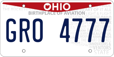 OH license plate GRO4777