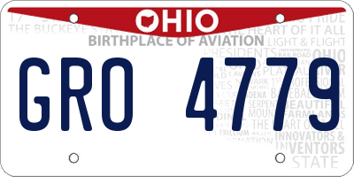 OH license plate GRO4779