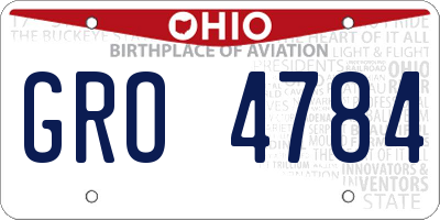 OH license plate GRO4784