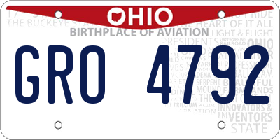 OH license plate GRO4792