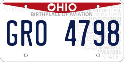 OH license plate GRO4798