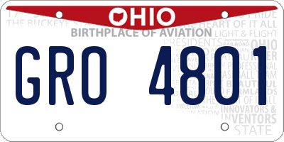 OH license plate GRO4801