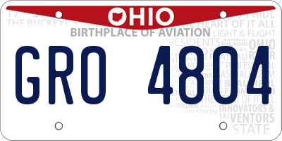 OH license plate GRO4804