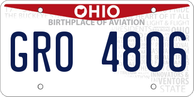 OH license plate GRO4806