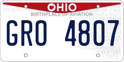 OH license plate GRO4807