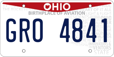 OH license plate GRO4841