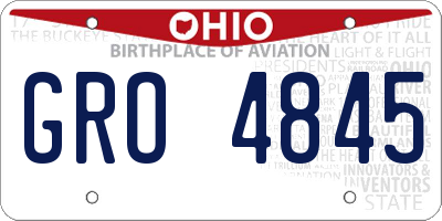 OH license plate GRO4845