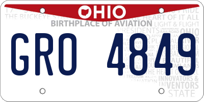 OH license plate GRO4849