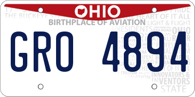 OH license plate GRO4894